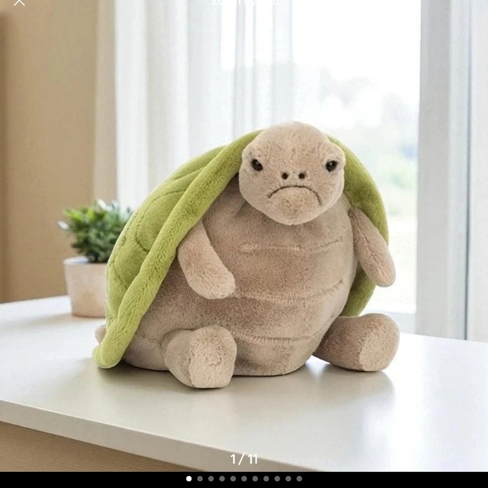 Rare Jellycat Timmy Turtle Stuffed Animal: 11" Ultra-Soft Plush W/ Dust Bag USA